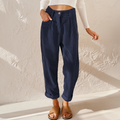 Yuna - Lässige Hose mit hoher Taille lockerer Passform und geraden Beinen
