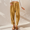 Yuna - Lässige Hose mit hoher Taille lockerer Passform und geraden Beinen
