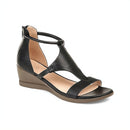 Antonia – Modische Riemchensandalen mit hinterem Reißverschluss und Keilabsatz