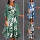 Zwena - Lässiges Kleid mit Blumendruck und Rundhalsausschnitt