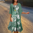 Zwena - Lässiges Kleid mit Blumendruck und Rundhalsausschnitt