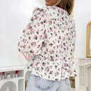 Isabelle – Bluse mit Rüschenkragen, langen Ärmeln und verstellbarem Kordelzug