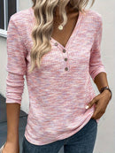 Hira – Lässiges Langarmshirt mit V-Ausschnitt