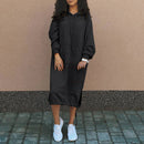 Tamina - Modisches Kapuzenkleid mit Langarmtasche und Kordelzugschlitz