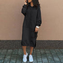 Tamina - Modisches Kapuzenkleid mit Langarmtasche und Kordelzugschlitz