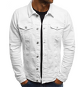 Adam - Langärmelig Schaltfläche Denim Jacke Mit Taschen
