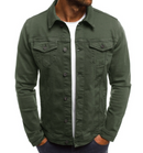 Adam - Langärmelig Schaltfläche Denim Jacke Mit Taschen