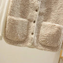 Gisela - Ärmellose Seitentaschen Wolle Jacke Mit Schaltflächen