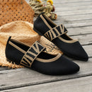 Nina - Eleganter geometri Schuhe Diagonalriemenschuh mit gepolsterter Sohle