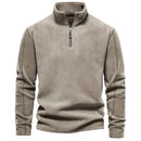 Henry - Langärmelig Halber Reißverschluss Fleece Rollkragenjacke