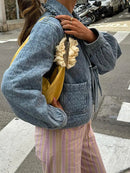 Lina - Langärmelig Denim Jacke Mit Taschen