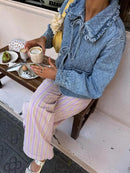 Lina - Langärmelig Denim Jacke Mit Taschen