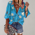 Jasmina – Bluse mit Blumenmuster langen Ärmeln und Knopfdetail