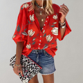 Jasmina – Bluse mit Blumenmuster langen Ärmeln und Knopfdetail