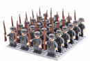 MilitaBlocks - WWII Militärbaukasten mit 21 Soldatenfiguren aus mehreren Nationen