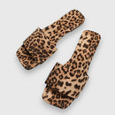 Gisela - Modische flache Sandalen mit Leopardenmuster und rutschfester Sohle