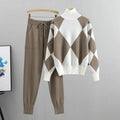 Emilia -  Langärmelig Rollkragenpullover Mit Taschen Hose Zweiteiliges Set