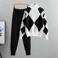 Emilia -  Langärmelig Rollkragenpullover Mit Taschen Hose Zweiteiliges Set