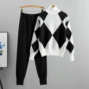 Emilia -  Langärmelig Rollkragenpullover Mit Taschen Hose Zweiteiliges Set