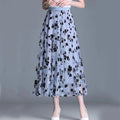 Sabine - Eleganter floraler Midirock mit hoher Taille und lockerer Passform