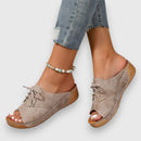 Gesine - Bequeme Vintage Sandalen mit offener Zehenpartie und rutschfester Sohle