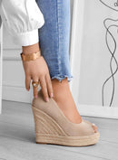 Selena - Lässig Rutschfest Wildleder Keil Absätze Schuhe