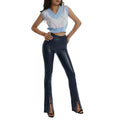 Emily – Schlanke Passform Schlaghose mit hoher Taille und Schlitzdetail