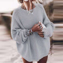 Marie - Überdimensionale Langarm Pullover mit Rundhalsausschnitt