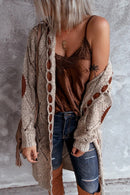 Hilda - Langärmelig Gestrickte Strickjacke Mit Kapuze