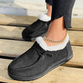 Freya - Luxuriöse Pelz gefütterte flache Schuhe mit rutschfester Sohle