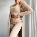 Carina - Dreiteiliges Fleece Jogging Set mit Jacke Hose und Shirt für Komfort