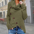 Lisa - Warmer Langärmeliger Rollkragenpullover Pullover Mit Schaltflächen