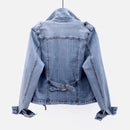 Isabel - Langärmelige Jeansjacke mit Reißverschluss und Taschen