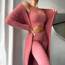 Carina - Dreiteiliges Fleece Jogging Set mit Jacke Hose und Shirt für Komfort