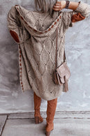 Hilda - Langärmelig Gestrickte Strickjacke Mit Kapuze