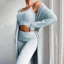 Carina - Dreiteiliges Fleece Jogging Set mit Jacke Hose und Shirt für Komfort