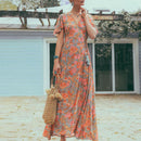 Samira – Maxikleid mit Flatterärmeln und durchgehendem Blumenmuster