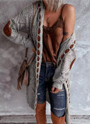 Hilda - Langärmelig Gestrickte Strickjacke Mit Kapuze