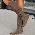 Sylvia - Bequeme kniehohe Stiefel aus Wildleder mit seitlichem Reißverschluss