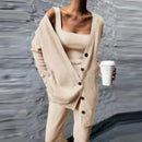 Selina - Dreiteilige Strickjacke Hose mit langärmeligem Oberteil und Weste