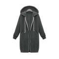 Emilia - Langärmelige Reißverschluss Kapuze Jacke Mit Taschen