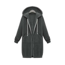 Emilia - Langärmelige Reißverschluss Kapuze Jacke Mit Taschen