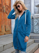 Emilia - Langärmelige Reißverschluss Kapuze Jacke Mit Taschen
