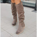 Sylvia - Bequeme kniehohe Stiefel aus Wildleder mit seitlichem Reißverschluss