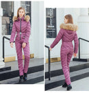 Alina - Langarm Pelz Kapuzenpullover Warm Jumpsuits mit Reißverschluss