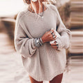 Marie - Überdimensionale Langarm Pullover mit Rundhalsausschnitt
