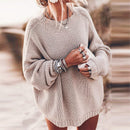 Marie - Überdimensionale Langarm Pullover mit Rundhalsausschnitt
