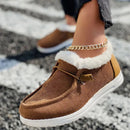 Freya - Luxuriöse Pelz gefütterte flache Schuhe mit rutschfester Sohle