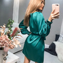 Lena - Lässiges Midikleid mit Taillengürtel und langen Ärmeln
