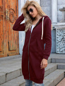 Emilia - Langärmelige Reißverschluss Kapuze Jacke Mit Taschen